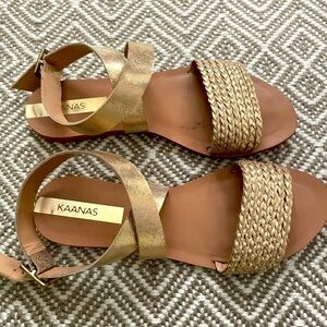 Gold size 8 Kaanas sandals